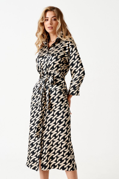 Платье ELLETTO 1853 черно-бежевый - фото 8