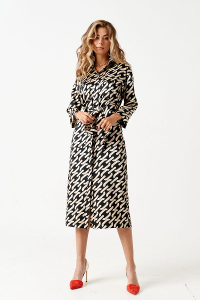 Платье ELLETTO 1853 черно-бежевый - фото 7