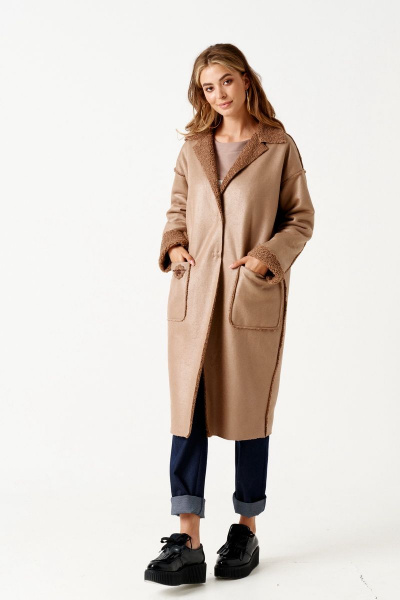 Пальто ELLETTO 3510 бежевый - фото 2
