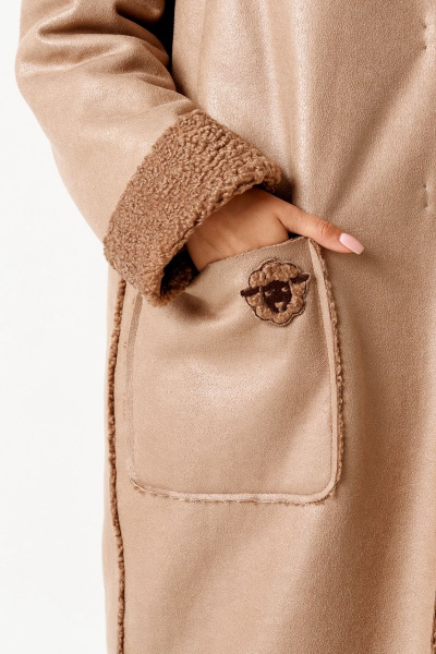 Пальто ELLETTO 3510 бежевый - фото 7