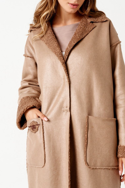 Пальто ELLETTO 3510 бежевый - фото 6