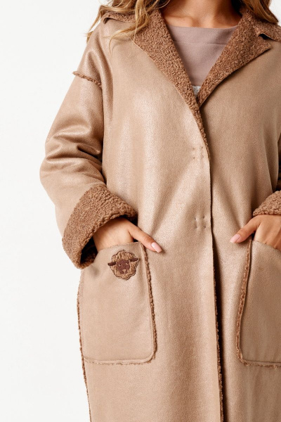 Пальто ELLETTO 3510 бежевый - фото 5