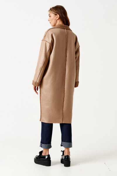 Пальто ELLETTO 3510 бежевый - фото 4
