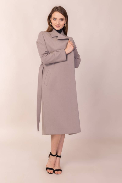 пальто демисезонное из шерстяной ткани с поясом Winkler’s World 600 серо-бежевый - фото 8