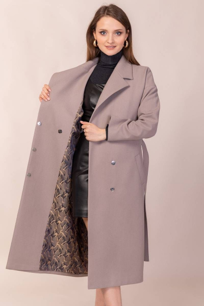 пальто демисезонное из шерстяной ткани с поясом Winkler’s World 600 серо-бежевый - фото 3