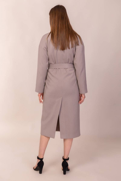 пальто демисезонное из шерстяной ткани с поясом Winkler’s World 600 серо-бежевый - фото 2