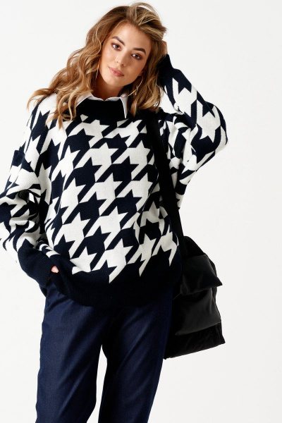 Джемпер ELLETTO 3499 черно-белый - фото 5