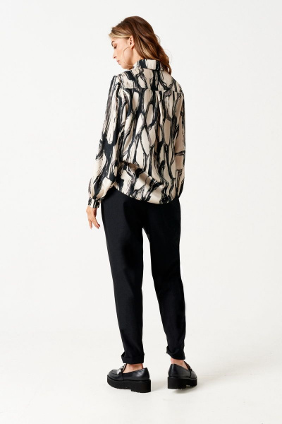 Блуза ELLETTO 3515 черно-бежевый - фото 5
