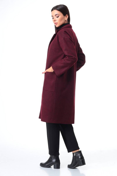 Брюки, пальто, водолазка T&N 7085 бордо+черный - фото 5