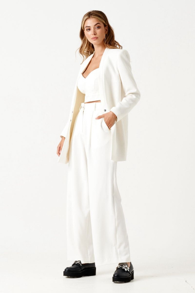 Брюки, жакет, топ ELLETTO 5155 белый - фото 5
