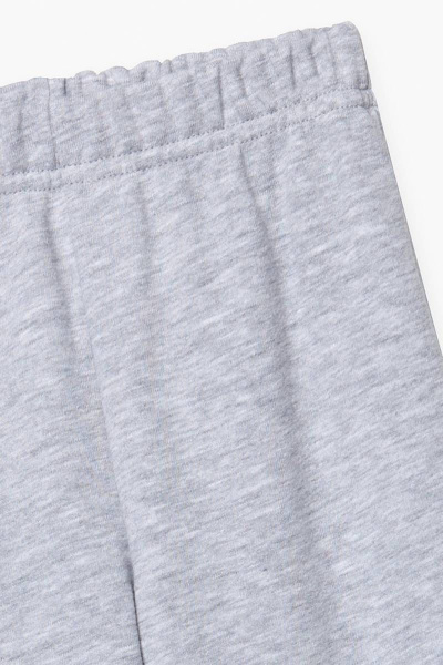 Джоггеры для девочки из трикотажа с вышивкой и эластичным поясом Bell Bimbo 212006 серый меланж - фото 2