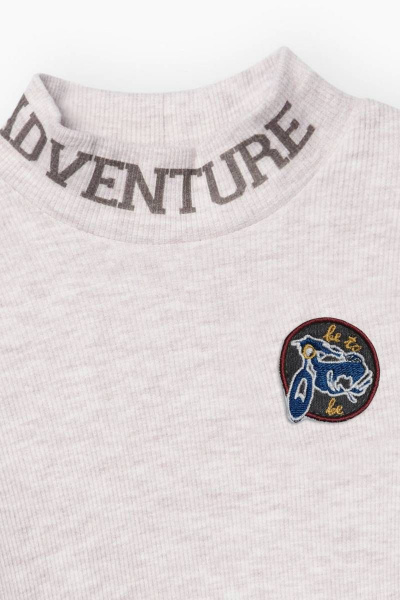 Джемпер из хлопка с вышитой нашивкой для мальчика Bell Bimbo 212028 св.бежевый меланж - фото 2