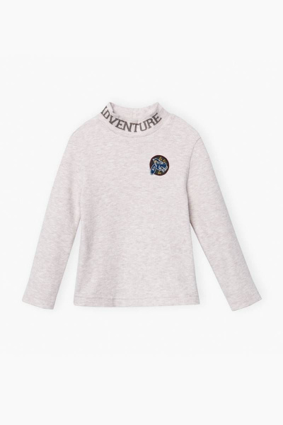 Джемпер из хлопка с вышитой нашивкой для мальчика Bell Bimbo 212028 св.бежевый меланж - фото 1