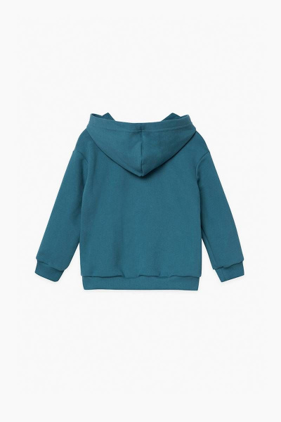 Худи с объемным капюшоном и аппликацией из экокожи Bell Bimbo 212035 т.бирюза - фото 3