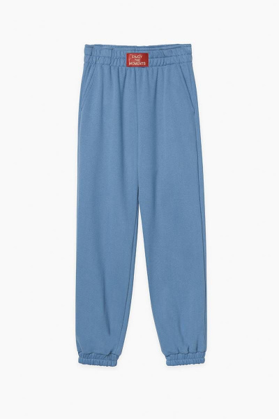 Голубые брюки-джоггеры с карманами и декоративной эмблемой Bell Bimbo 212116 т.голубой - фото 1