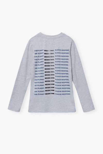 Джемпер из меланжевого футера с графическими принтами Bell Bimbo 212130 серый меланж - фото 3