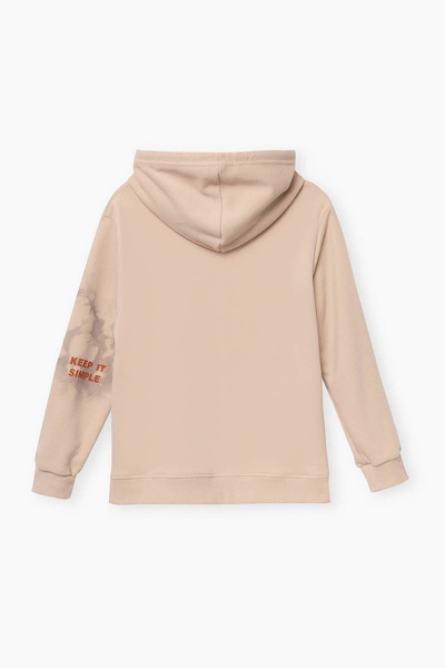 Худи свободного кроя с принтом tie-dye и трансфером Bell Bimbo 212138 бежевый - фото 3