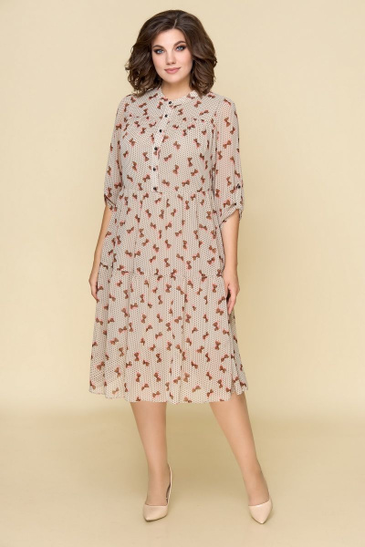 Платье из шифона длиной 108 см в демисезонном стиле DaLi 5324 бантики - фото 1