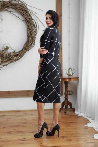 Платье Леди скок 277 черный-клетка - фото 6
