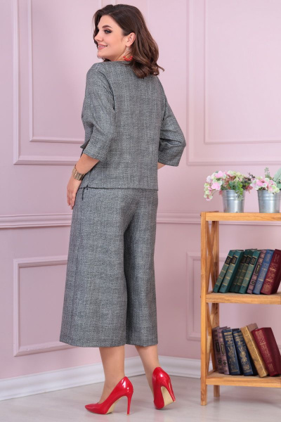 Блуза, брюки Solomeya Lux 851А серый - фото 5