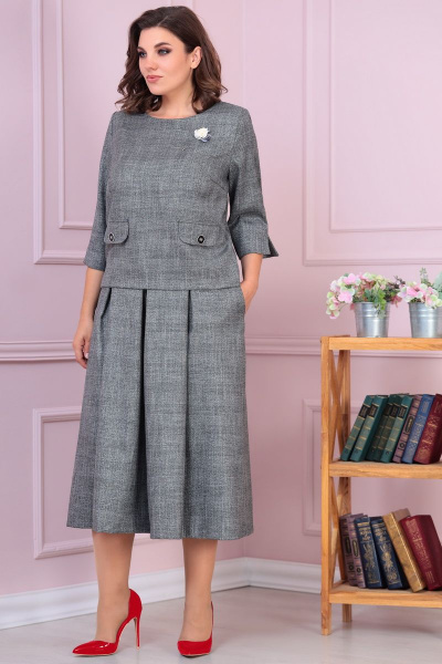 Блуза, брюки Solomeya Lux 851А серый - фото 3