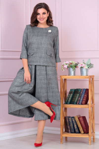 Блуза, брюки Solomeya Lux 851А серый - фото 1