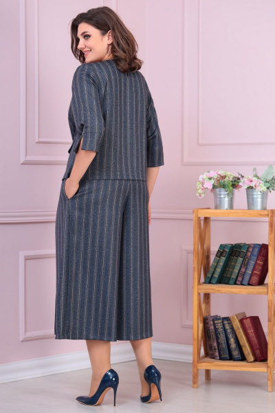 Блуза, брюки Solomeya Lux 851 синий - фото 4