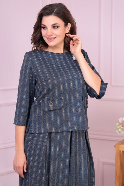 Блуза, брюки Solomeya Lux 851 синий - фото 3