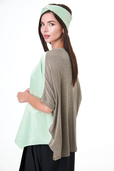 Блуза свободного силуэта с асимметричным низом из текстиля Anelli 1102 - фото 5