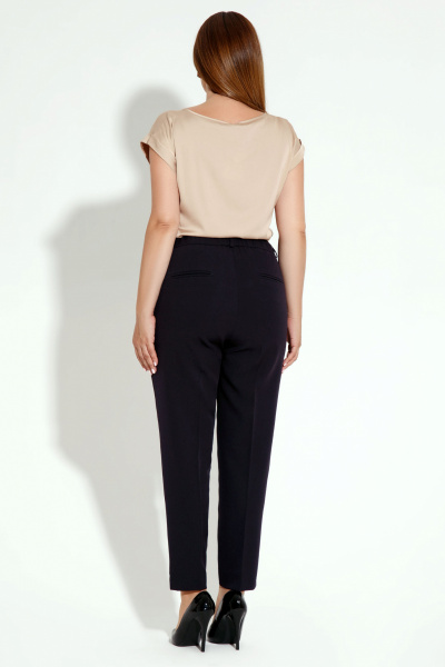 Демисезонные трикотажные брюки с разрезами для ежедневных образов Панда 13460z синий - фото 2