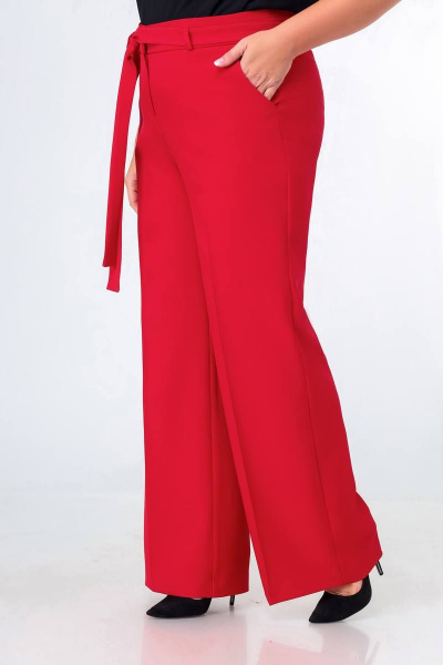 Красные брюки прямого силуэта с отрезными карманами Swallow 392 красный - фото 3