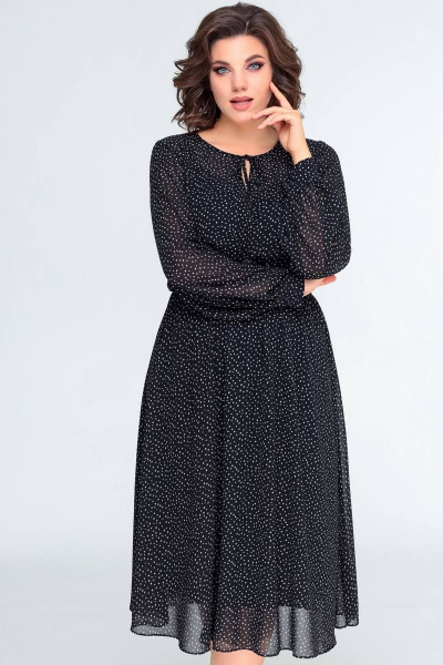 Платье, ремень Swallow 396 черный_в_горошек - фото 4