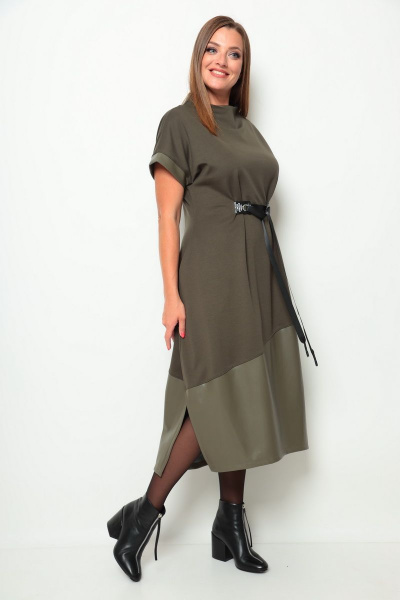 Платье Michel chic 2066 хаки - фото 3