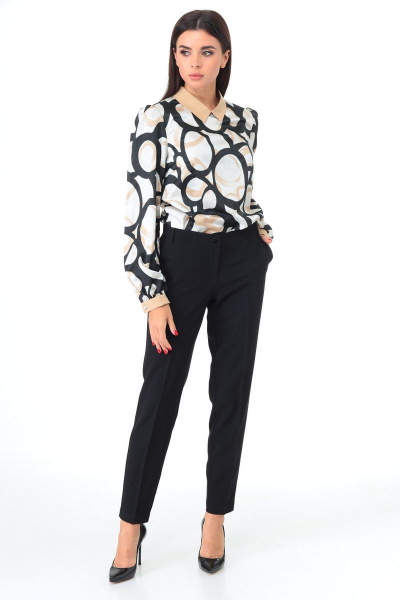 Блуза офисная из текстиля с воротником и манжетами Talia fashion 364 - фото 10