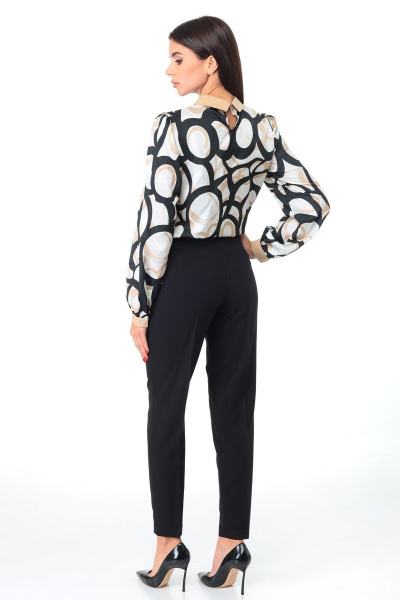 Блуза офисная из текстиля с воротником и манжетами Talia fashion 364 - фото 11