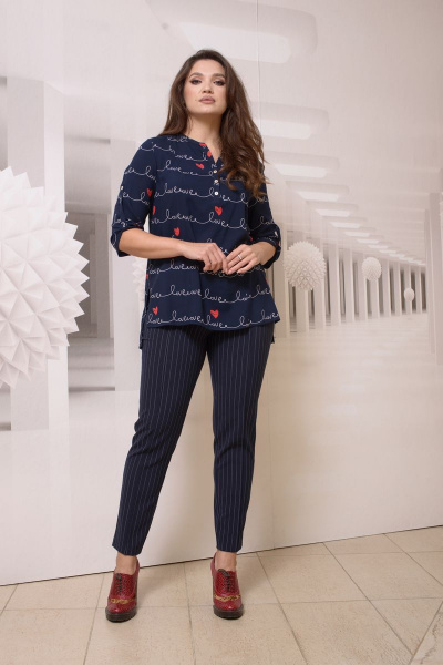 Блуза Condra 16148 синий - фото 3