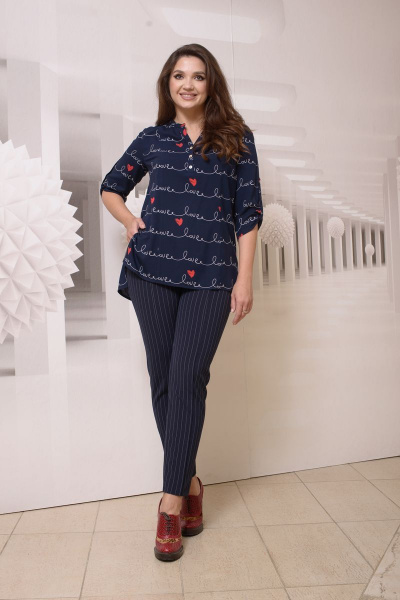 Блуза Condra 16148 синий - фото 2