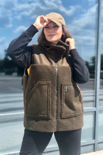 Брюки, джемпер, жилет Runella 1409 хаки - фото 2