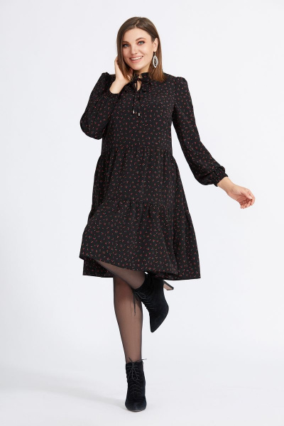 Платье Милора-стиль 848 вишнёвый_принт - фото 1