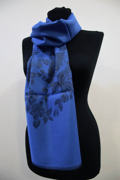 Шарф жаккард с рисунком 75x180 см ультрамарин TrendCorner 7-5-28-268 1434 - фото 1