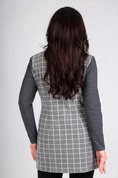 Туника из трикотажа и шерсти с накладными карманами Таир-Гранд 6525 св-серый - фото 3