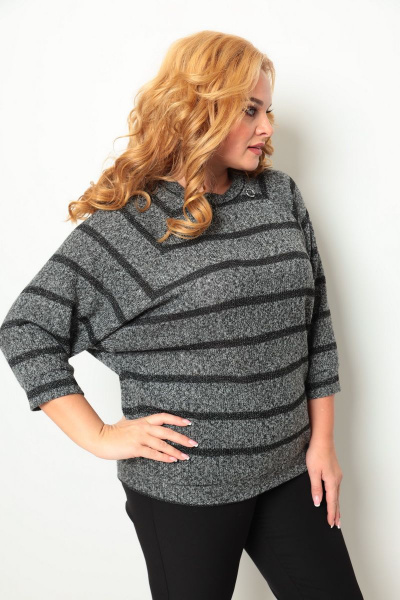 Джемпер Michel chic 749 серый-меланж-полоска - фото 4