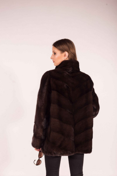Куртка из норки с кулиской и плечевыми накладками Мехофф Лада75.422-121 темный_соболь - фото 5