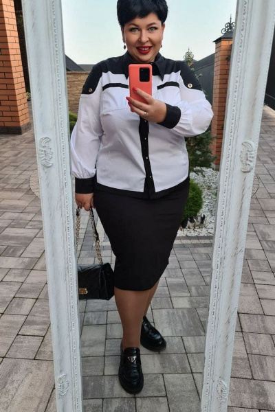 Блуза, юбка Vittoria Queen 14683 черно-белый - фото 4