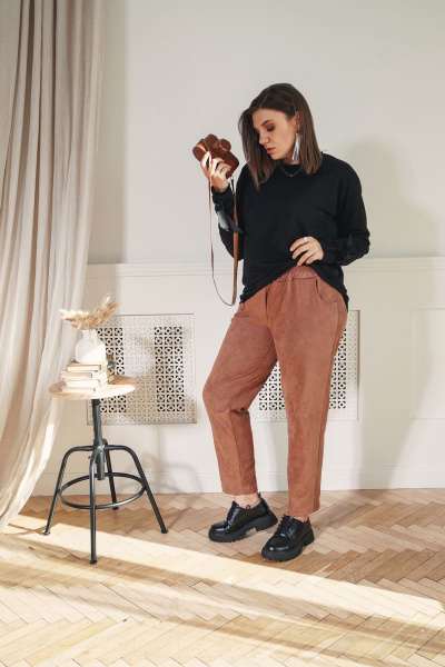 Святшот полуприлегающего силуэта, с регулируемыми рукавами BegiModa 4009 черный - фото 3