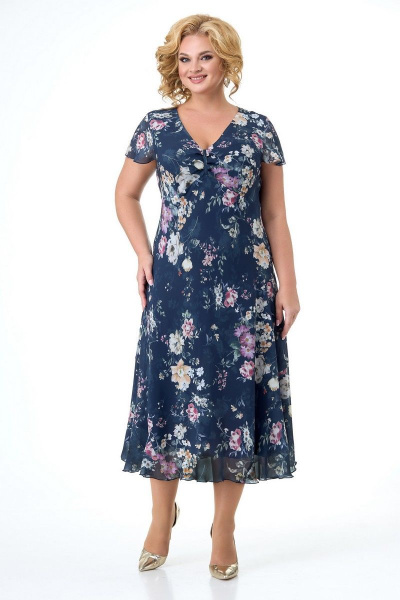 Жакет, платье Slaviaelit 166-2 темно-синий - фото 2