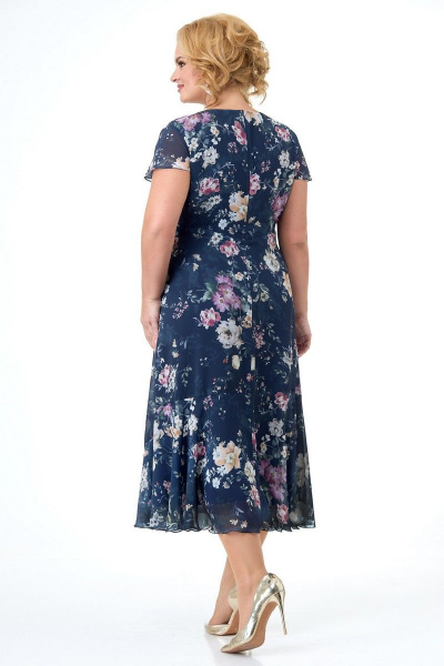 Жакет, платье Slaviaelit 166-2 темно-синий - фото 3