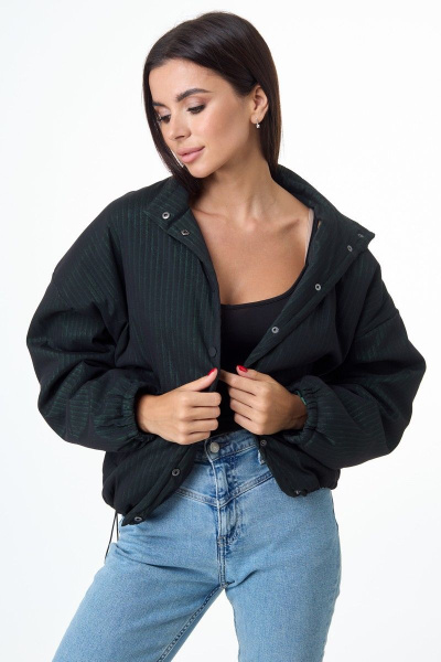 Куртка вельветовая утепленная на резинке Anelli 908 зеленый - фото 1