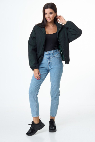 Куртка вельветовая утепленная на резинке Anelli 908 зеленый - фото 4