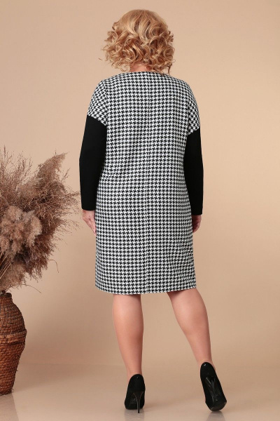 Платье демисезонное с длинными рукавами и окантовкой Линия Л Б-1889 гусиная_лапка - фото 3